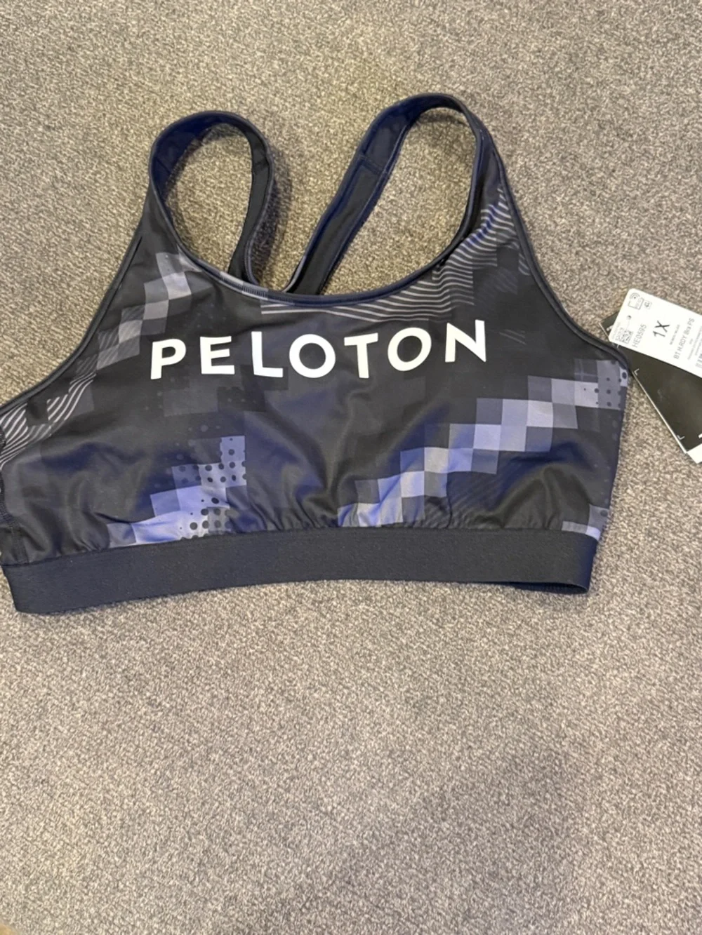 NWT Adidas x Peloton Sports Bra black and gray women’s size 1X